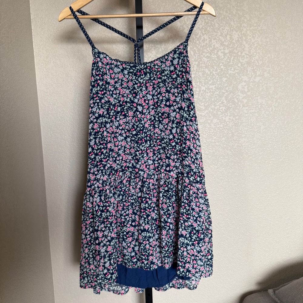 Abercrombie & Fitch Floral Mini Dress Drop Waist Women's Size L